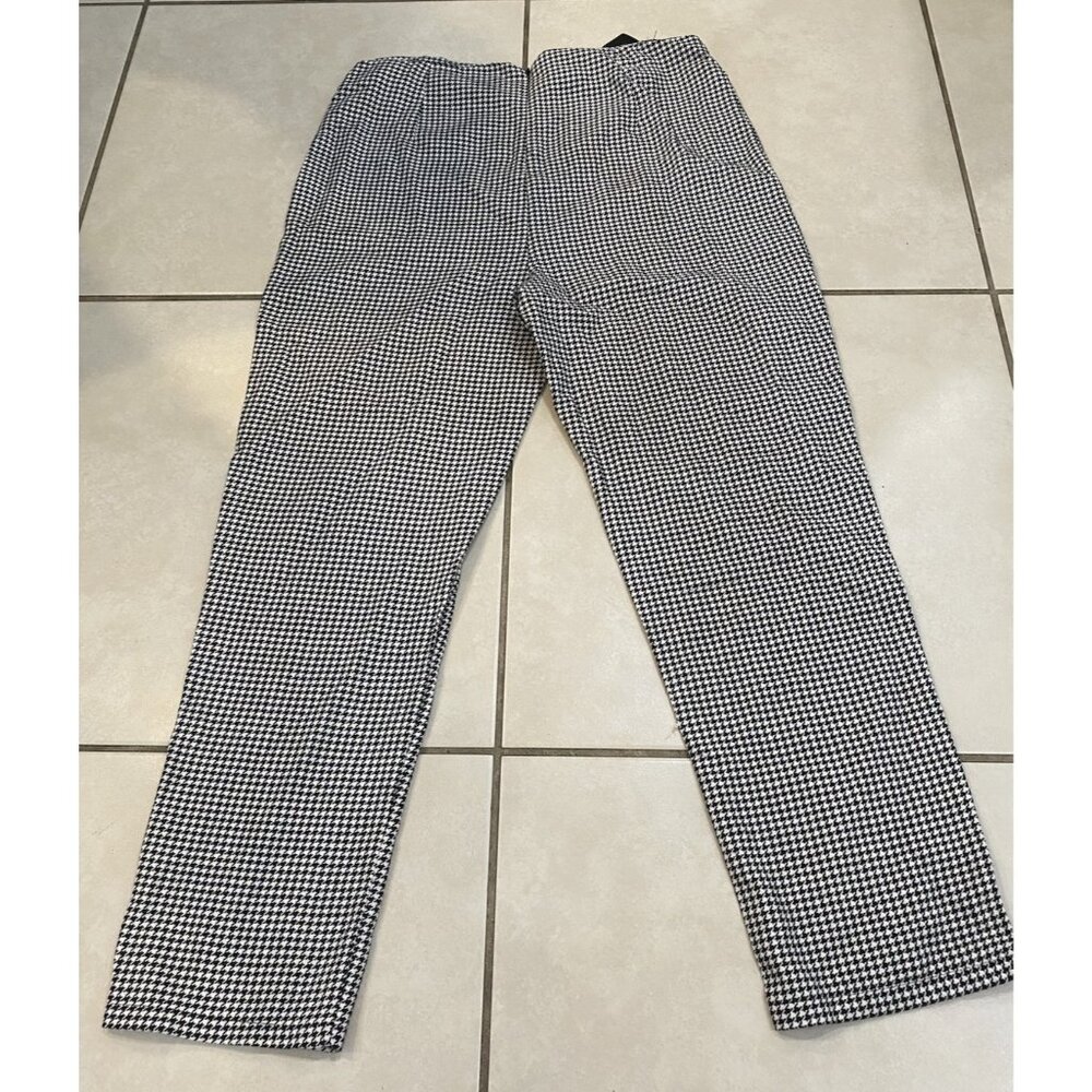 NWT Boohoo Gingham Black And White Straight Leg Pants US Women’s Size 8 - Picture 2 of 6